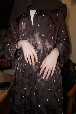 The Eden Abaya in Dotted Flowers
