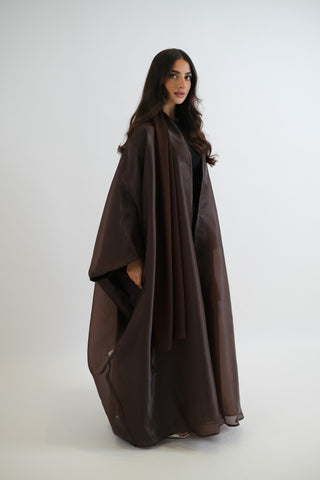 Dahlia in Dark Brown Organza