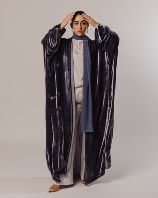 Wide Sleeve Velvet in Icy Blue