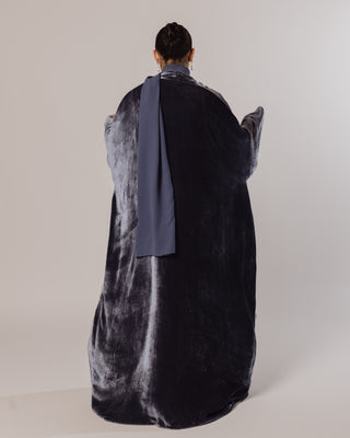 Wide Sleeve Velvet in Icy Blue