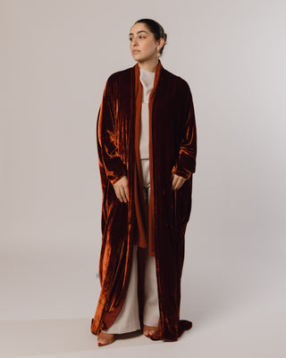 Tight Sleeve Velvet in Burnt Orange