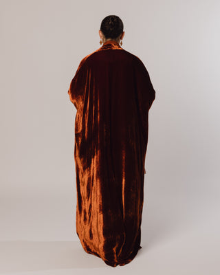 Tight Sleeve Velvet in Burnt Orange