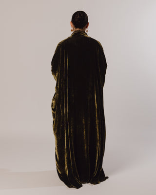 Tight Sleeve Velvet in Olive Green