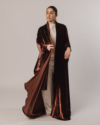 Tight Sleeve Velvet in Chocolate Brown