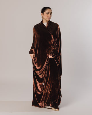Tight Sleeve Velvet in Chocolate Brown – KHAT
