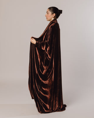 Tight Sleeve Velvet in Chocolate Brown