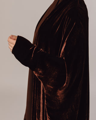 Tight Sleeve Velvet in Chocolate Brown