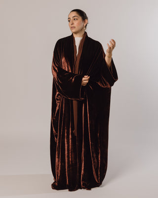 Wide Sleeve Velvet in Chocolate Brown