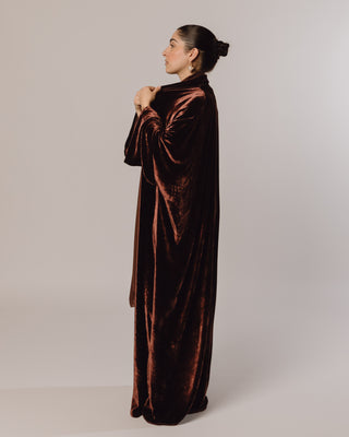 Wide Sleeve Velvet in Chocolate Brown