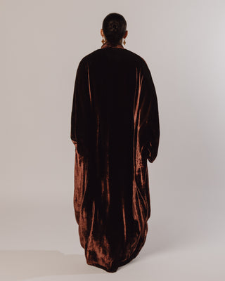Wide Sleeve Velvet in Chocolate Brown